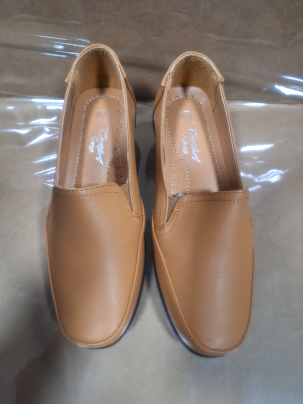 Women's Tan Slip-On Loafers - Comfort Casual Flats - Picture 4 of 5